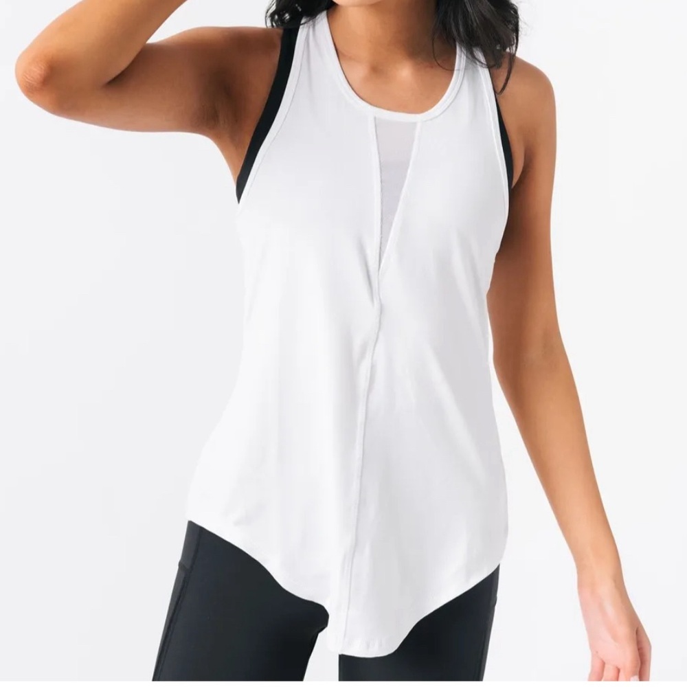 Zyia active white effortless tank-long